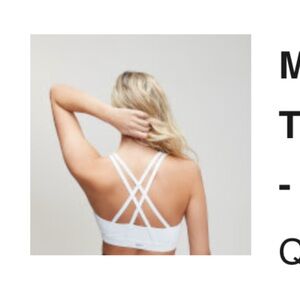 Women's White Strappy Back Sports Bra